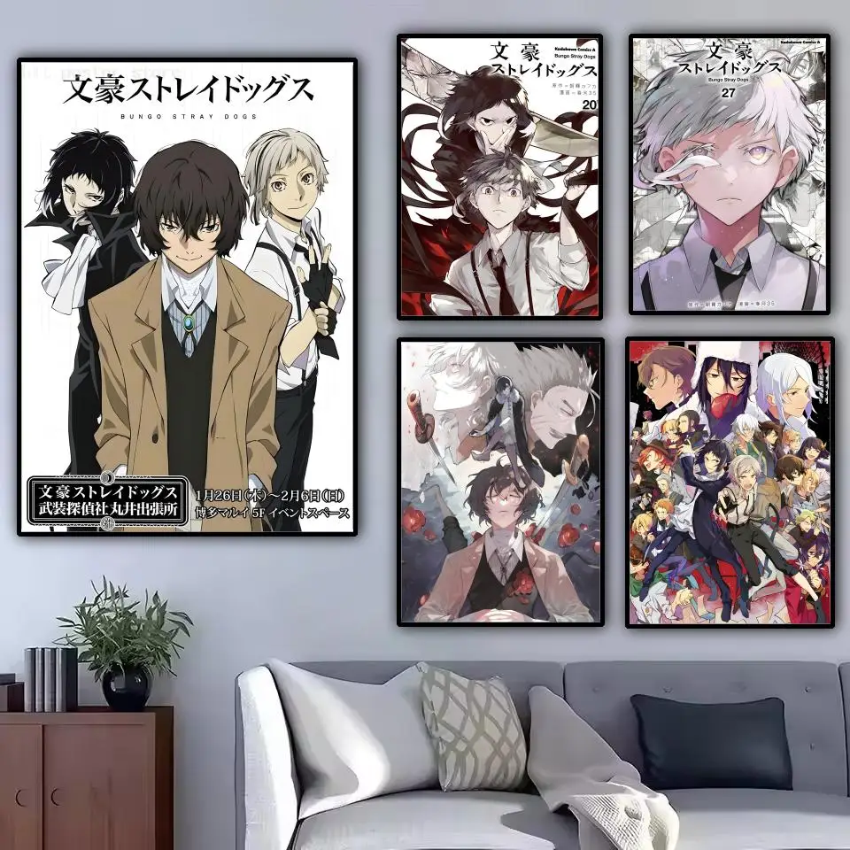 Anime B-Bungo S-Stray Dogs Painting Calligraphy Canvas Poster: Crease Free Waterproof Durable All Space Wall Decor