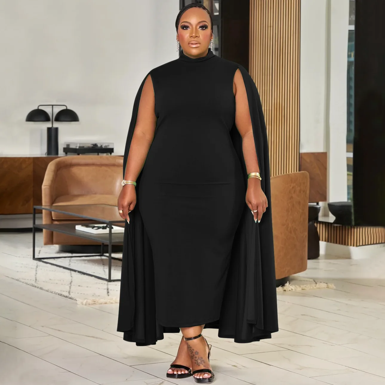 Plus Size Elegante Effen Vrouwen Jurk Lente Lange Mantel Mouwen Bodycon Party Jurken Oversized Afrikaanse Stijl Kantoor Dame Vestidos