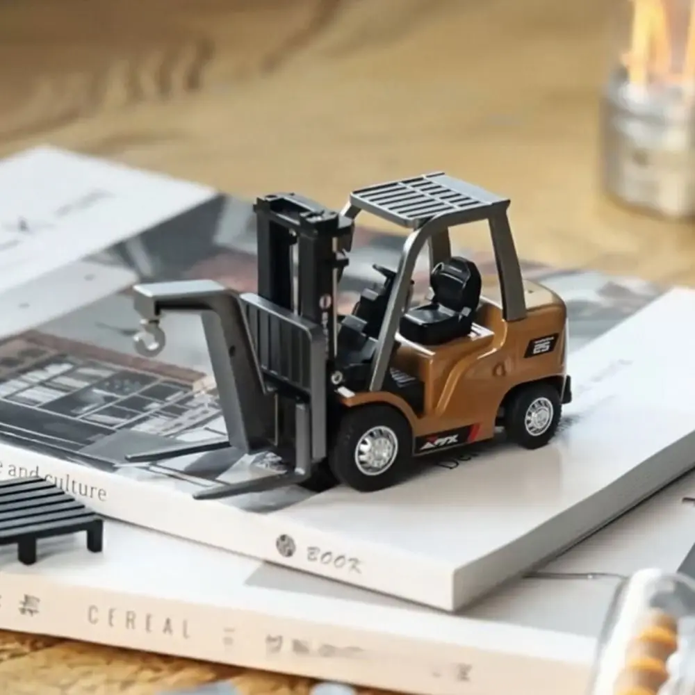 

High Quality Alloy 1/64 Remote-controlled Forklift Collection Mini Engineering Vehicle Boys Gift Tabletop Toys Model