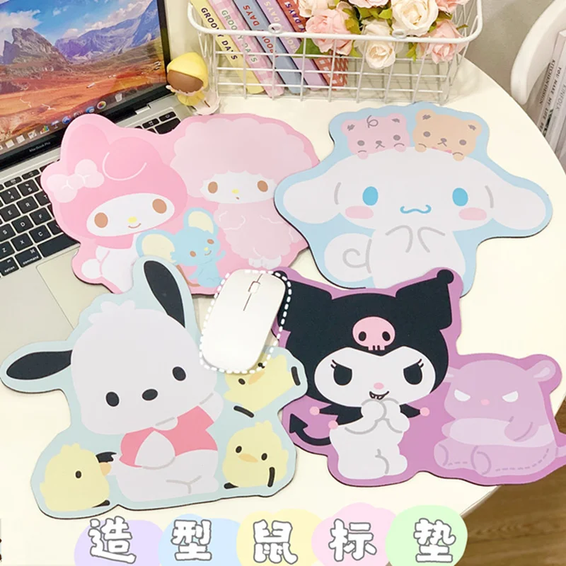 Mouse Pad Kawaii Sanrio Kuromi Cinnamoroll Mouse Pad Computer Cute Irregular Anti-Slip Desk Pad Computer Keyboard Pad Girls Gift