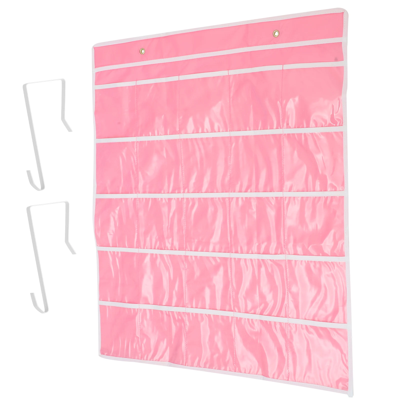 

25 Grid Mobile Phone Bag Pink Classroom Cell Storage Organizer Hanging Pouch Foldable Material Long Lasting