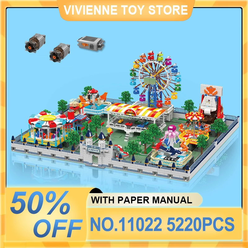 

Mould King 11022 The Amusement Park Building Blocks Puzzle Unique Assembly Technical Bricks Set Children Toy Birthday Gift Kids