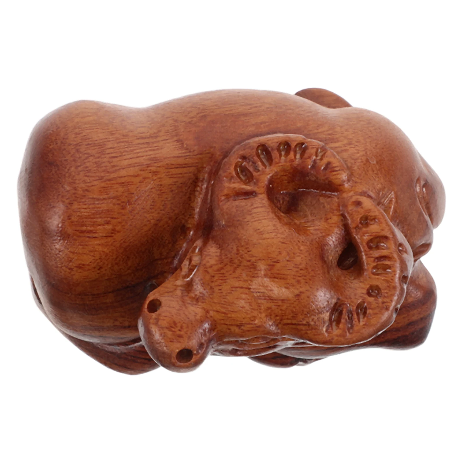 

Wooden Crafts Handcarved Bull Figurine Chinese Zodiac Ornament Home Decor Gift Idea Wood Animal Statue