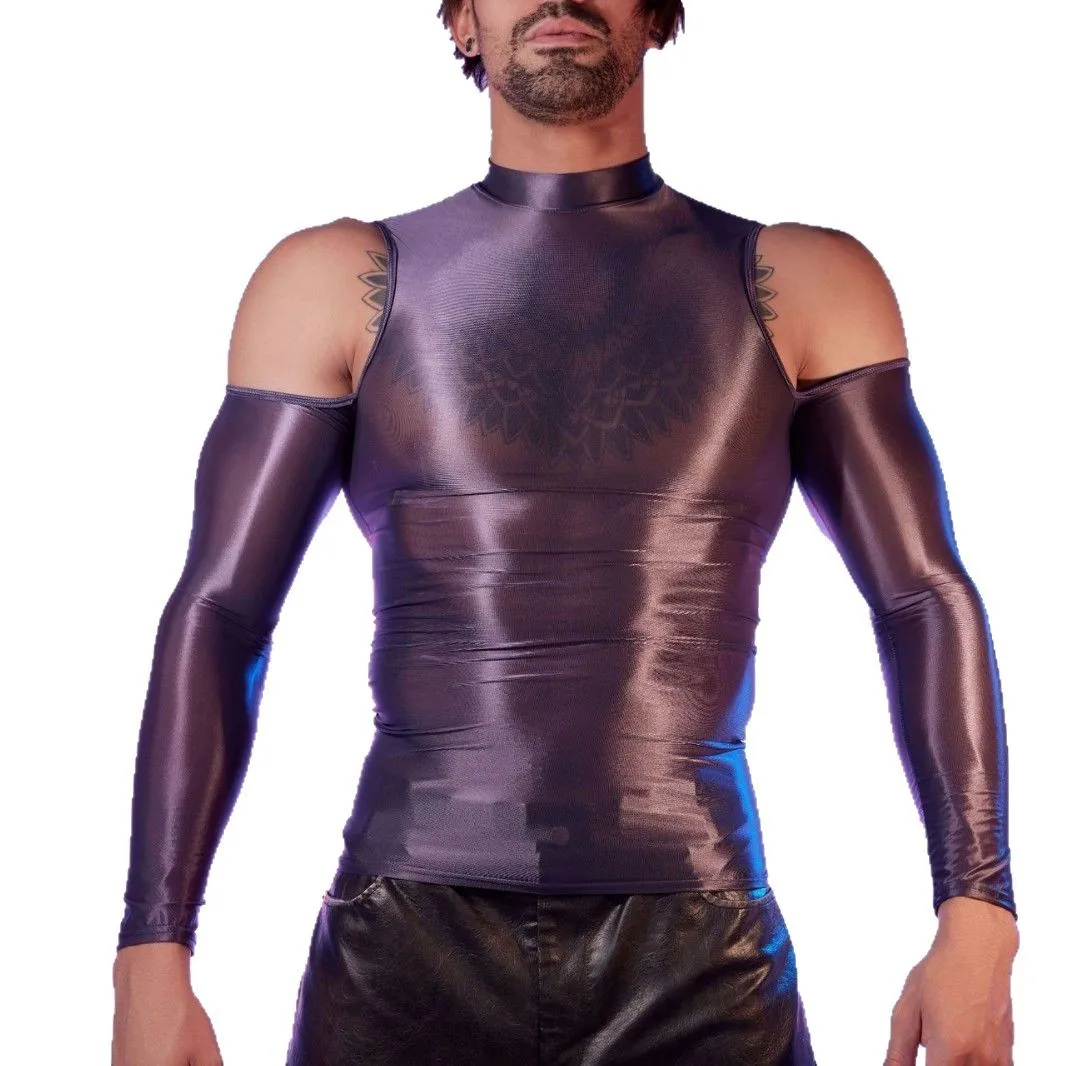 Long Sleeve Training Skinny T-Shirt, Versatile Muscle Sports Fitness Wear Top Stretch Semi-turtleneck Bottom Shirt Men