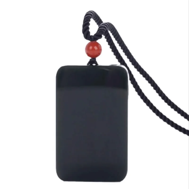 Pure natural Hetian jade pendant safe and sound brand mountain material ink jade men's jade pendant jade brand jade necklace jad