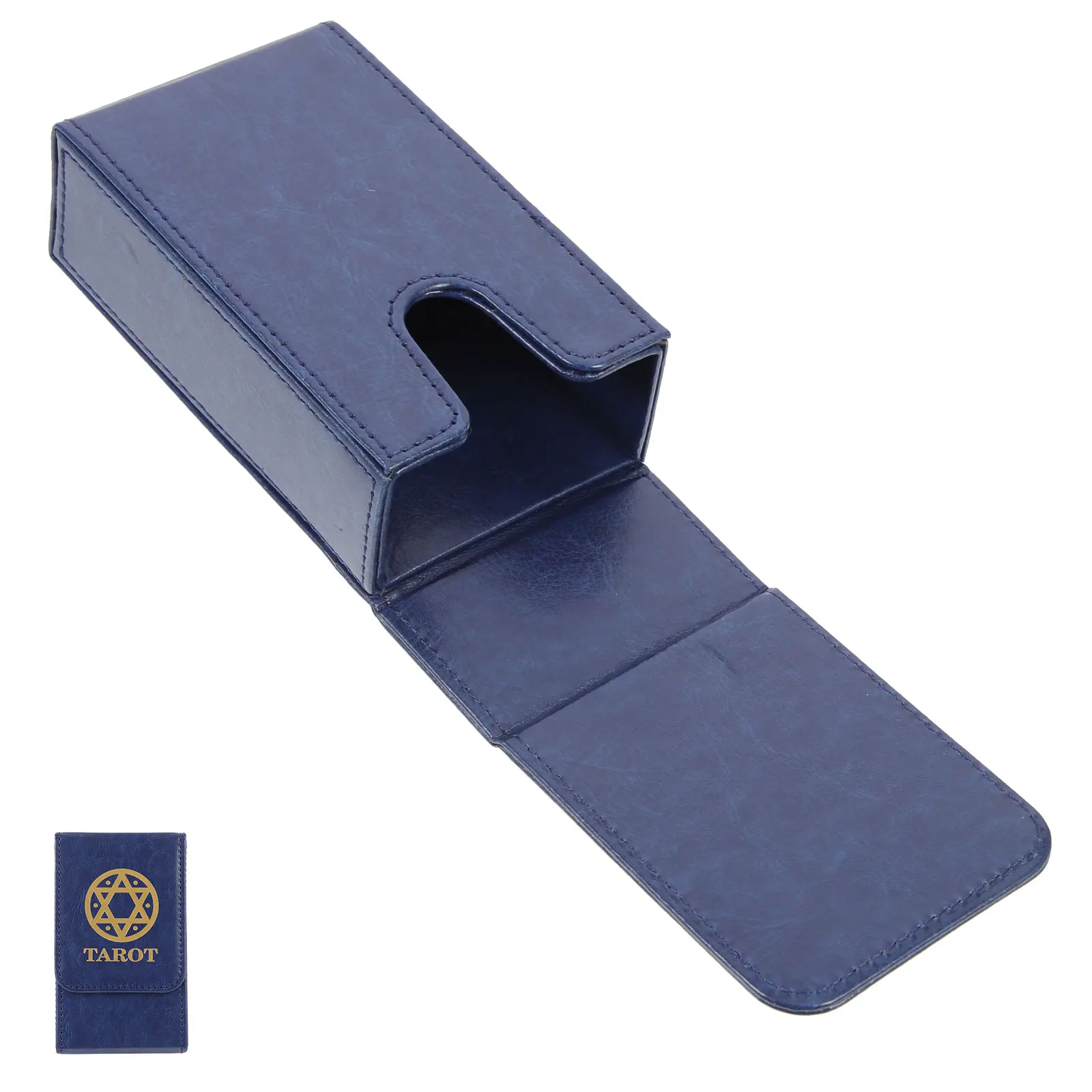 

Storage Box Rectangular PU Holder Blue Games Cards Organizer Tarot Container Sturdy Dustproof Moisture Proof