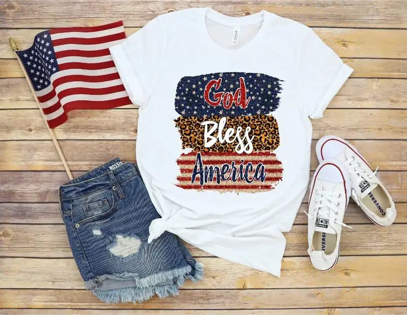 God Bless America Shirt, 4th Of July Shirt, Independence Day Patriotic American Flag Shirt,America Freedom 100% Cotton goth y2k