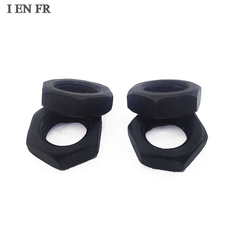 1~50pcs Zinc Plated Black Hex Hexagon Thin Nut Jam Nut for M3M4M5M6M8M10M12M14M16M18M20 Screw Bolt DIN439 GB6172