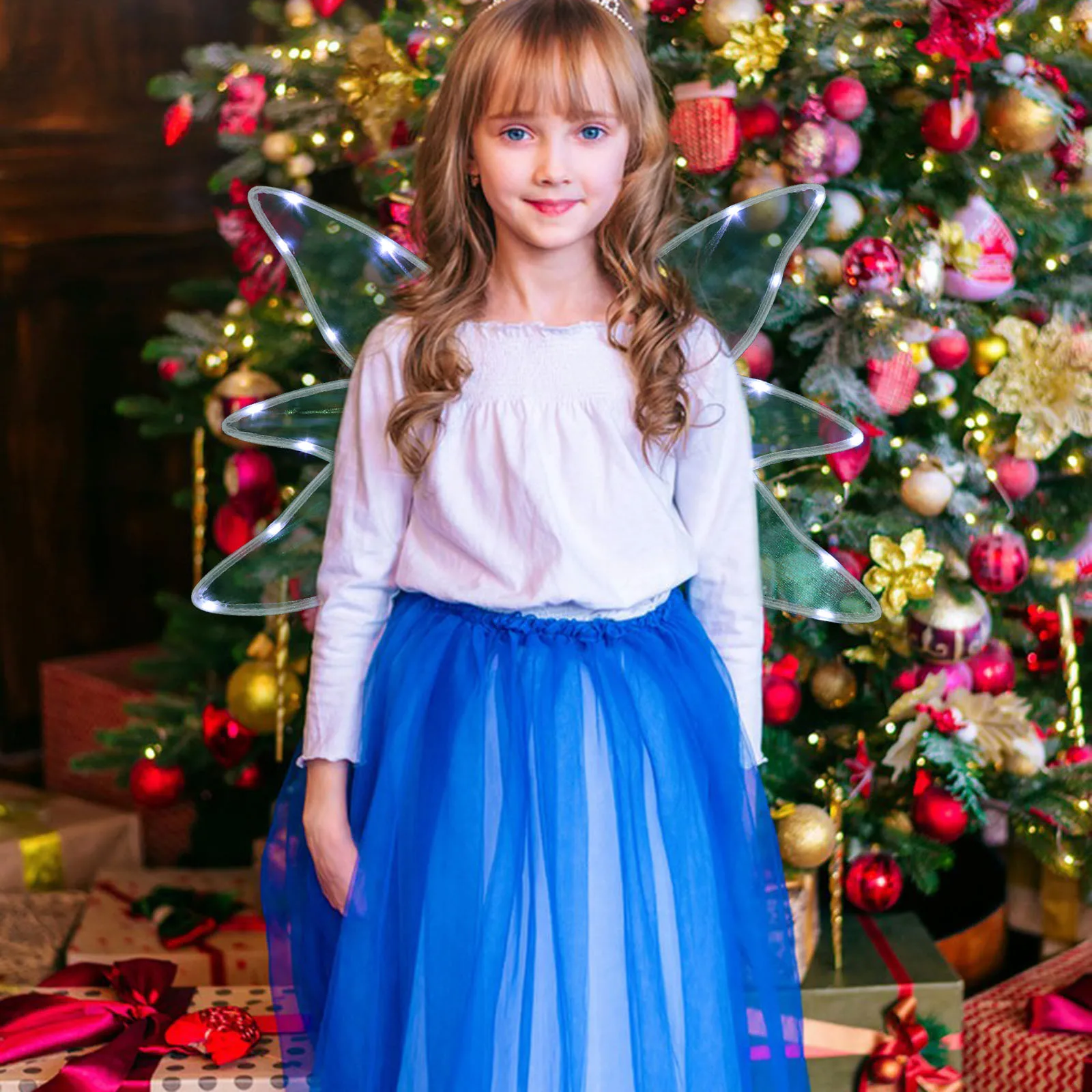 Glowing Fairy Wing Light Up Wings For Women Girls Costume Party Decorations Cosplay Accessories Festival Event Masquerade