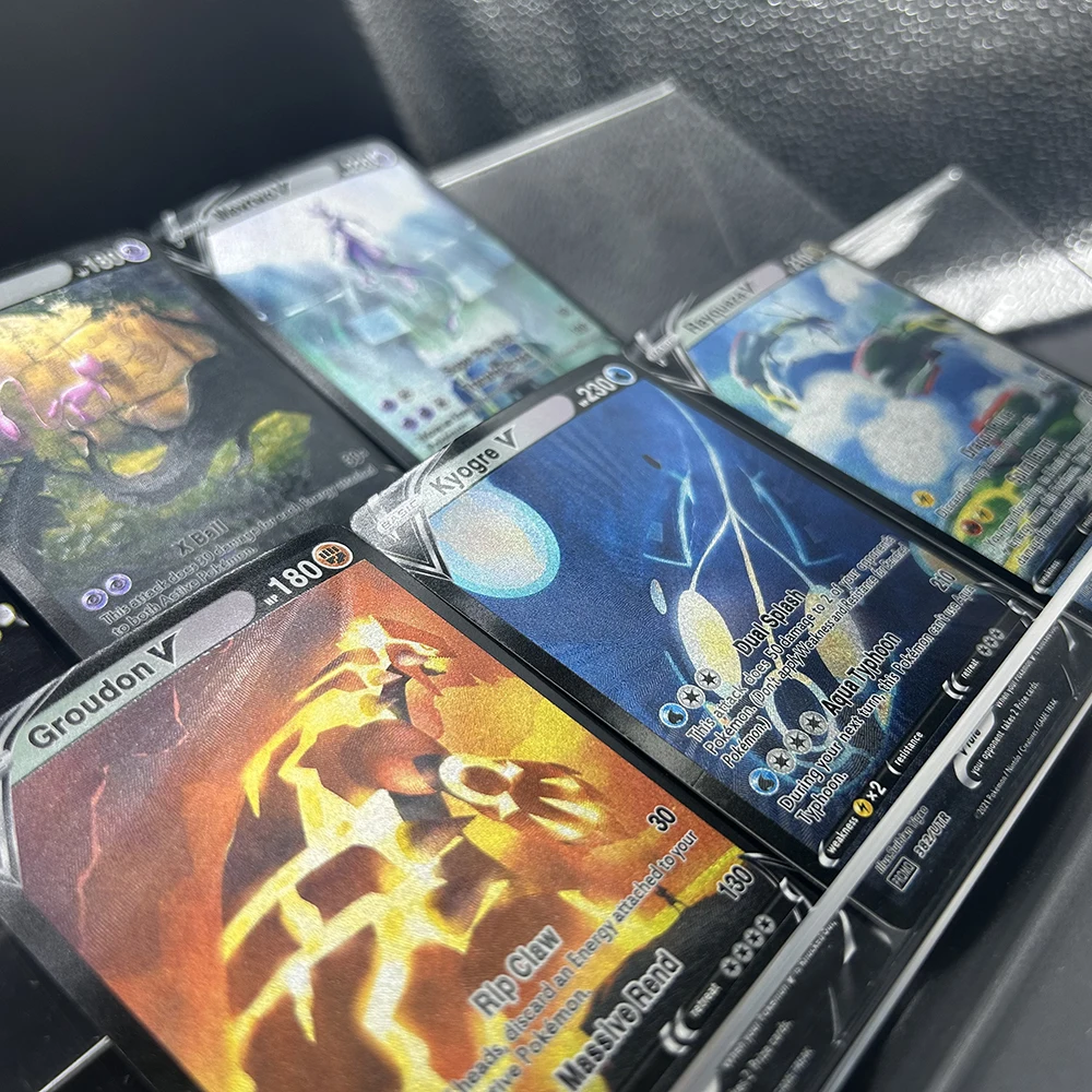 DIY Anime PTCG TCG Legendary Series Game Collection Card Promo 150/UTR Mewtwo Rayquaza Kygre Groudon Dull Polish Card Gift Toy
