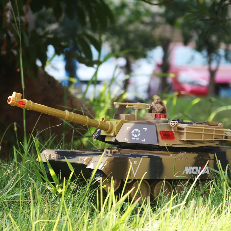 2.4G ultra large battle remote control tank model rechargeable and capable of launching off-road tracked remote control toy car