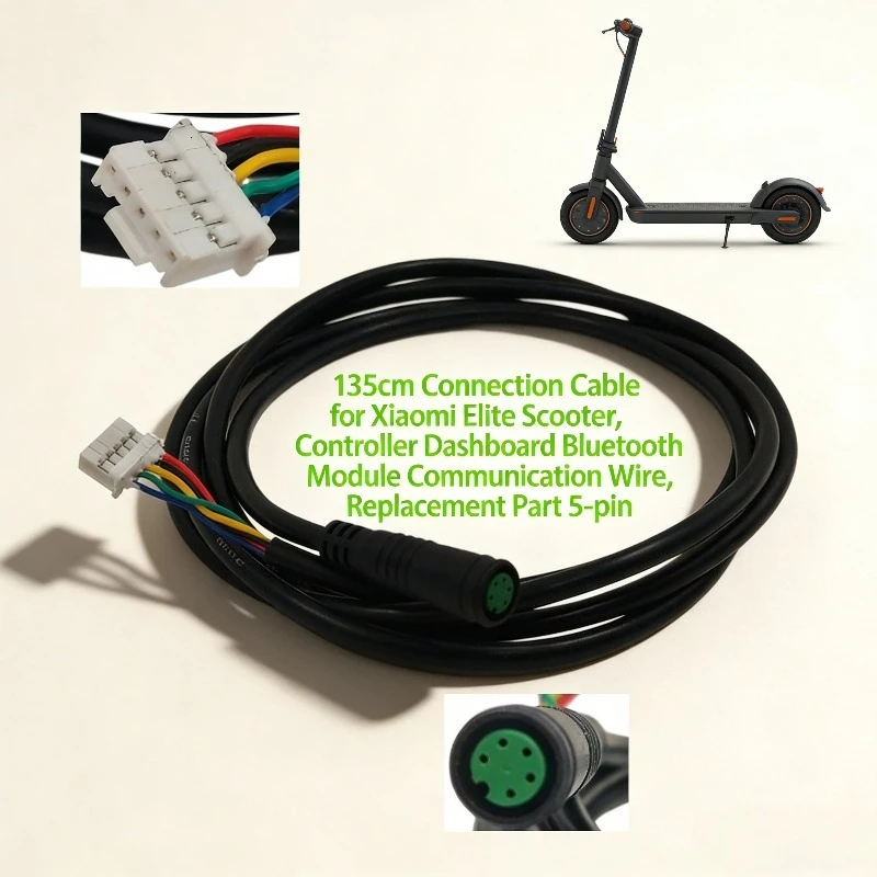 135cm Connection Cable for Xiaomi Elite Scooter, Controller Dashboard Bluetooth Module Communication Wire, Replacement Part