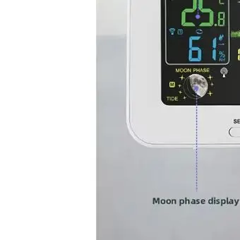 6in1 Weather Station with Outdoor Sensor and Color LCD for Accurate Data on Temperature Humidity and Air Pressure