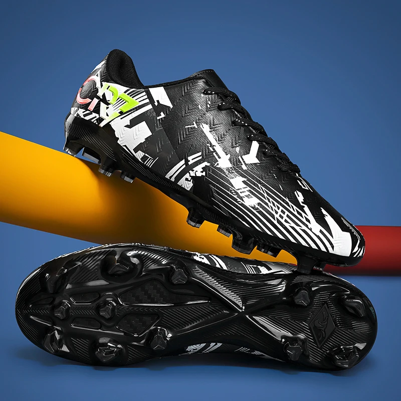 

Hot New Teen Soccer Boots Heel Lock Wrapping Fit, Anti Slip Traction Sole for Grass Training Small Student Competitions
