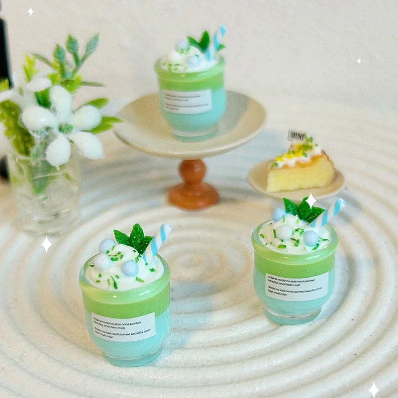 1/12 ตุ๊กตาจิ๋ว ถ้วยนมจำลอง ร้านขนมหวาน เครื่องดื่ม อุปกรณ์ครัว สำหรับตกแต่งบ้านตุ๊กตา ของเล่นเด็กเล่นสมมติ