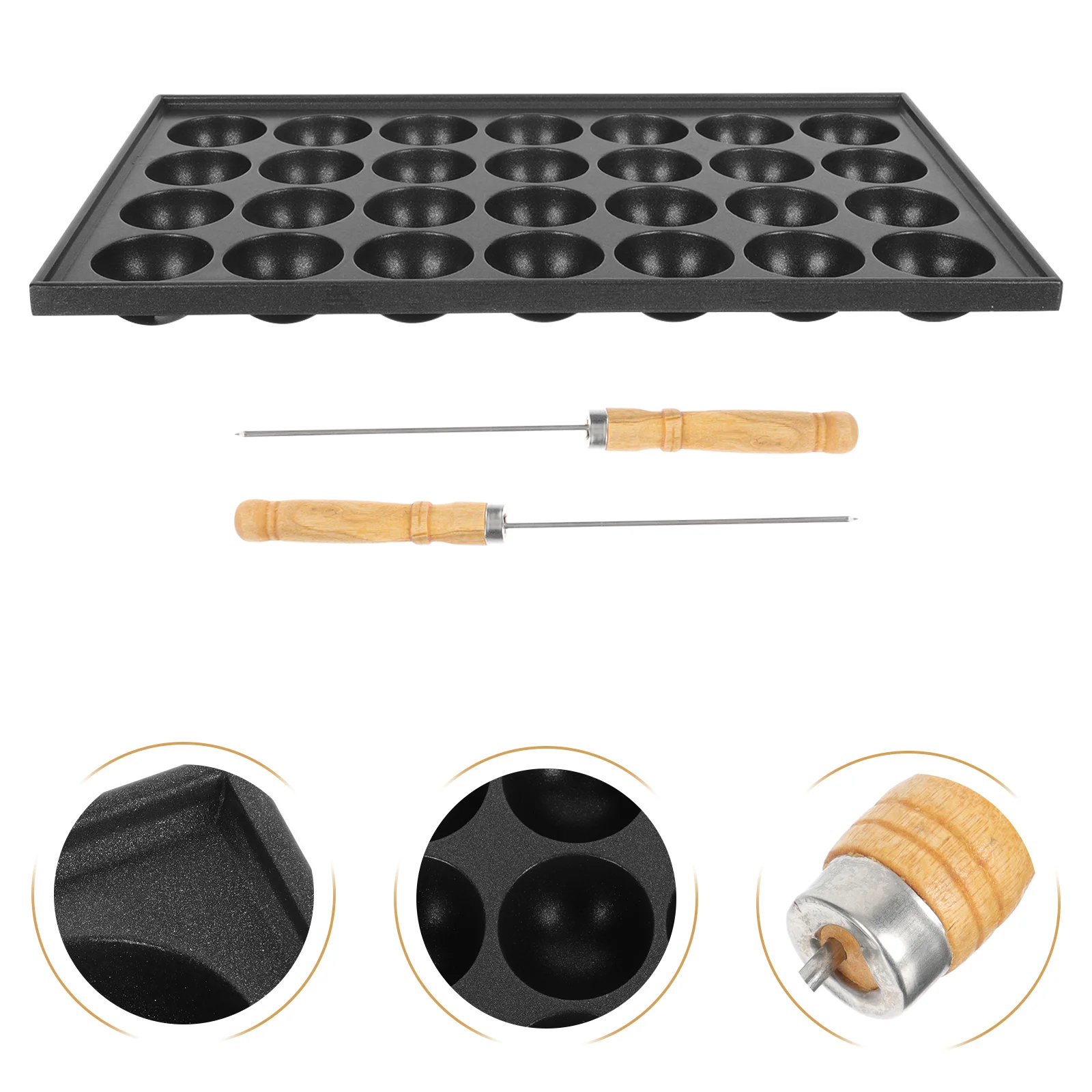 Tools Snail Pan Fish Balls Baking Tray Accessory Quail Egg Black Non-stick Snails