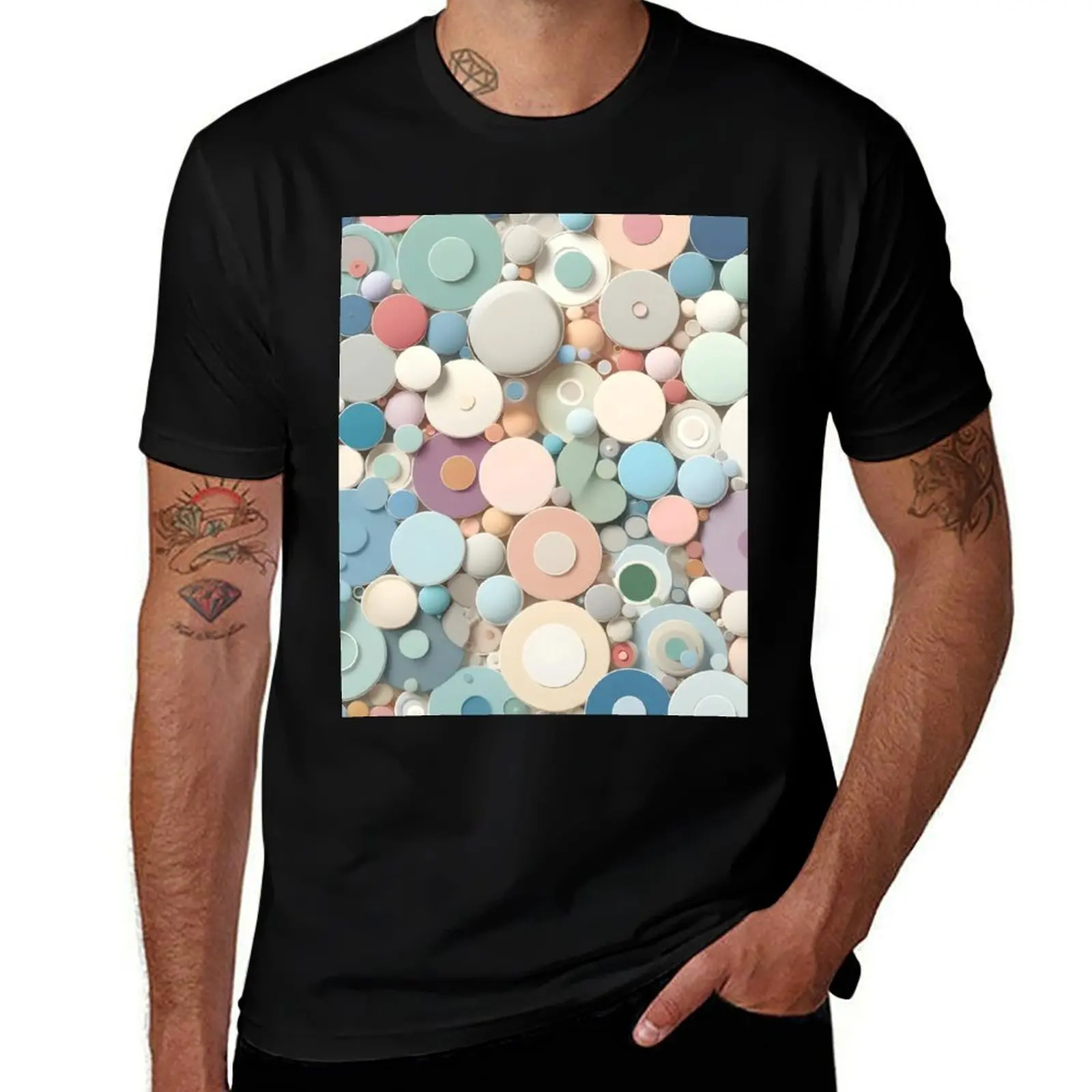 

Serene Pastel Circles Art - Calming Geometric Wall Decor T-Shirt man tshirt t shirts for man cotton soft T-shirt