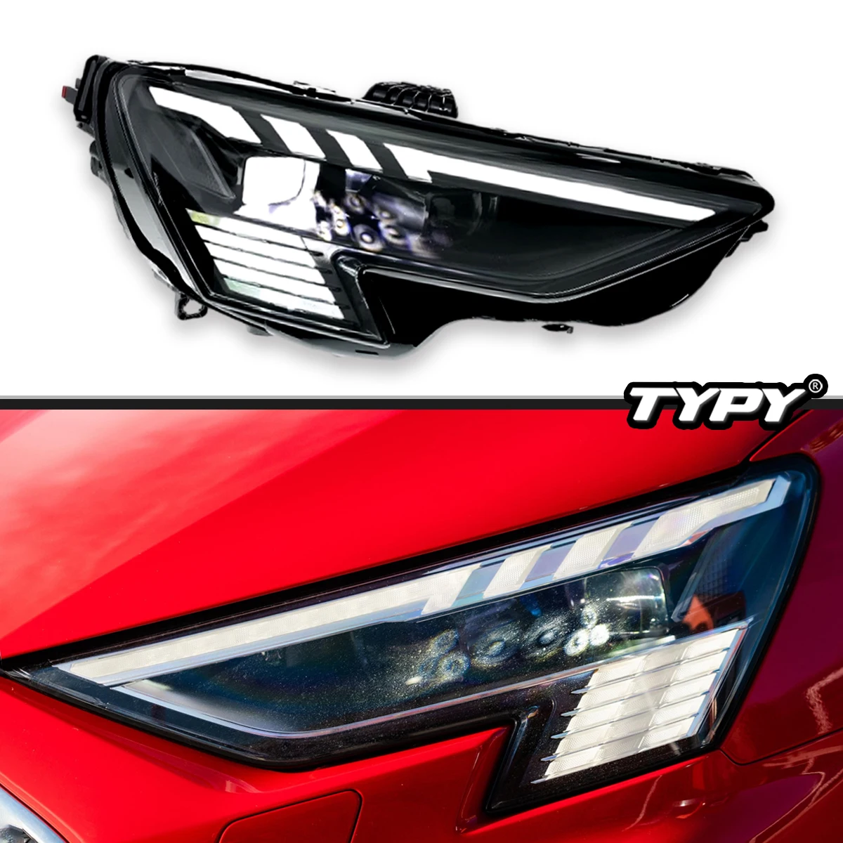 

TYPY Car LED Headlight For Audi A3 2021-2024 To Matrix Style Full LED Headlamp Plug And Play Car Accessories 2PCS