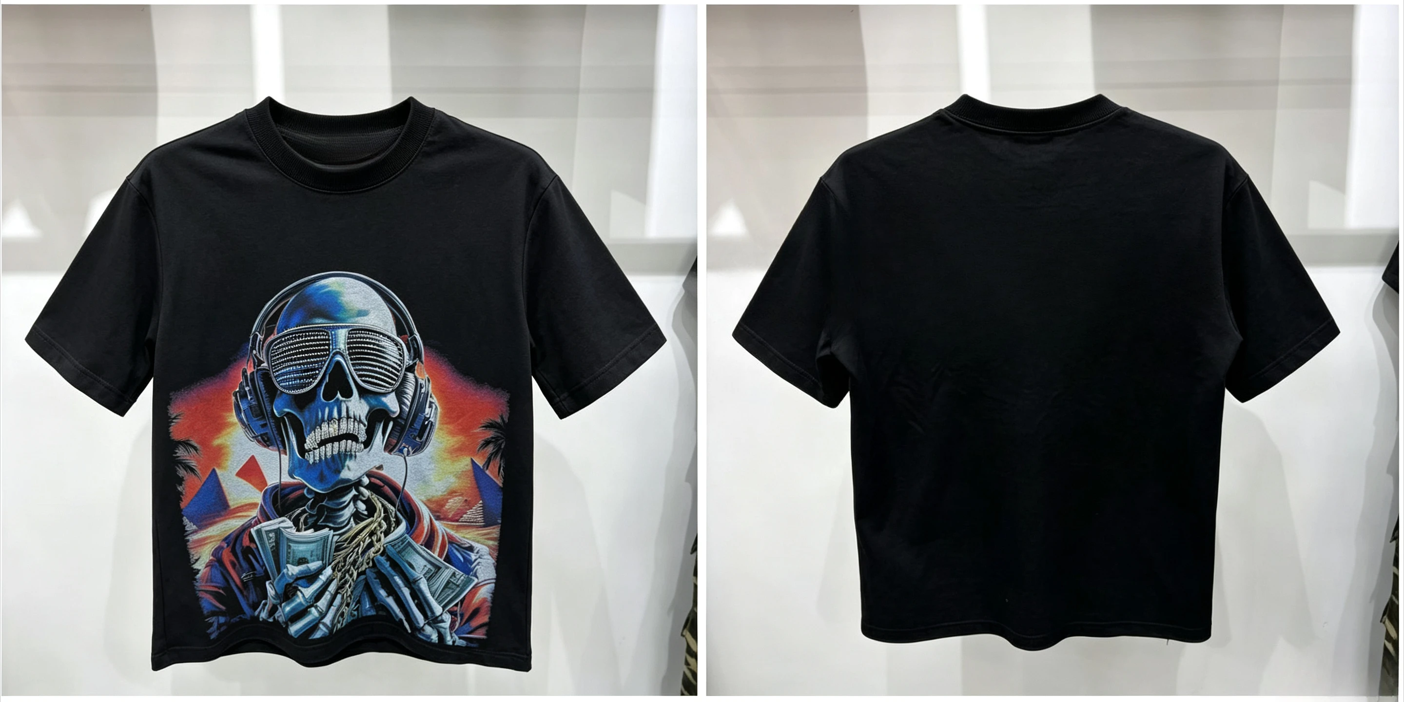 Family Matching T‑Shirt Black Eagle Football Player Graffiti Gradient Script Rhinestone Signature Street Graphic Short SleeveTee