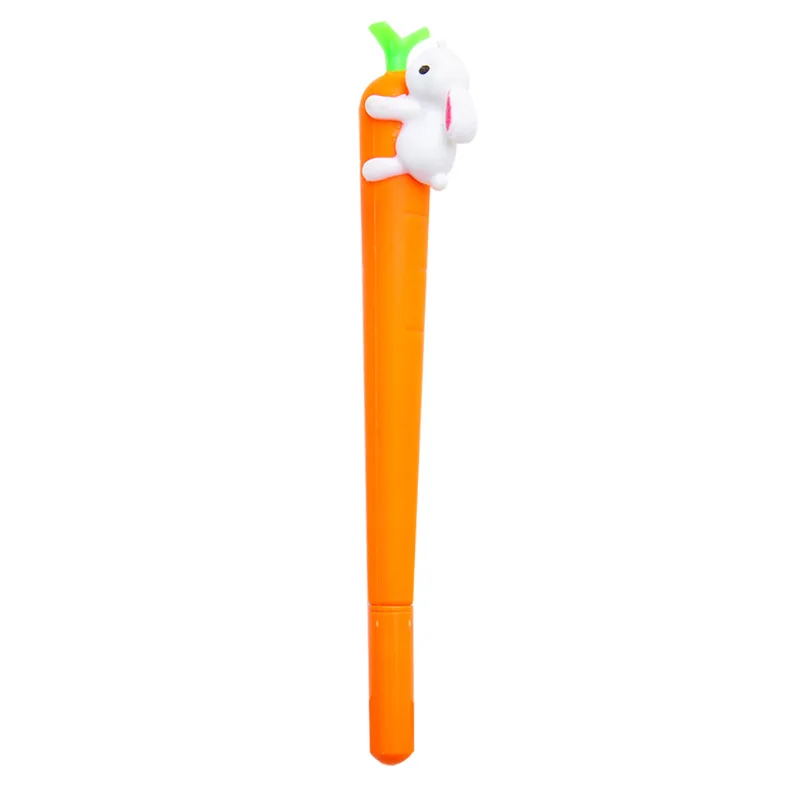 Cute Rabbit Carrot Gel Pen Cartoon Modeling Pen Student Learning Stationery Test Sign Pen Glass pen Glass fountain pen