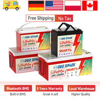 12V 100Ah 200Ah 300AH LiFePO4 Battery Pack Bluetooth Lithium Batteries For 12.8V RV Camper Off-Road Off-grid Solar Wind trolling