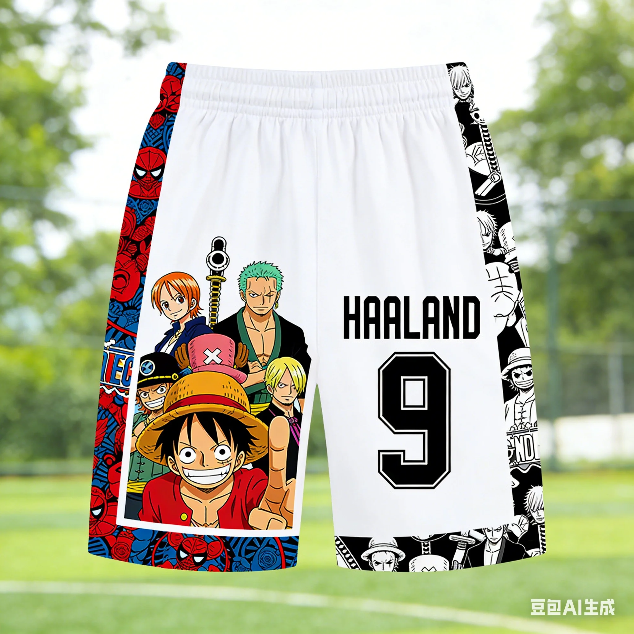 

2026-2027 New Edition 'One Piece' Co-branded Shorts, Fashionable Shorts, Anime Print Shorts, Trendy and Versatile