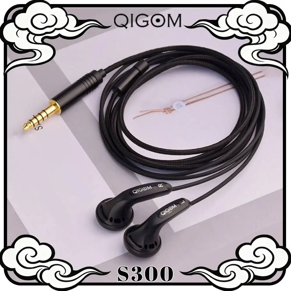 QIGOM S300 300Ω Flat-head Earbuds HIFI Headsets 108dB 15.4MM Dynamic Coil High Resistance Earphone Low Distortion 3.5MM/4.4MM