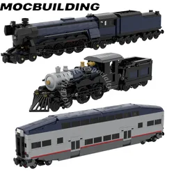 Steam Train MU-01 Passenger Car Railway Accessories Tram Model MOC Building Blocks Bricks Construction Gift Present