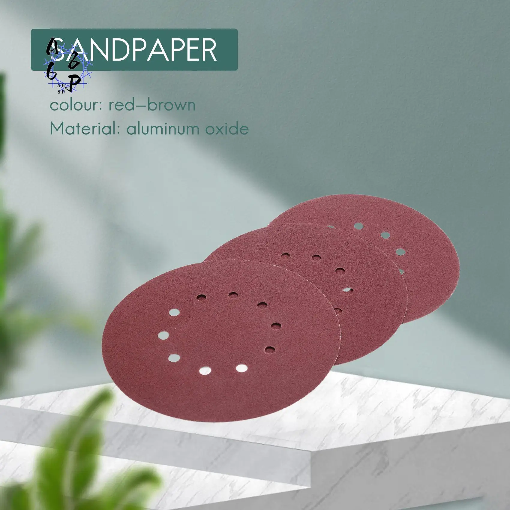 A68P-225Mm Sanding Disc Pads, 25 Pcs Hook And Loop Sandpaper Sheet For Random Orbital Sander (80 Grit)