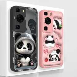 Cute Panda Cover For Huawei P60 Pro Case High Quality Liquid Silicone Phone Cases For Huawei P 60 Camera Protection Soft Funda