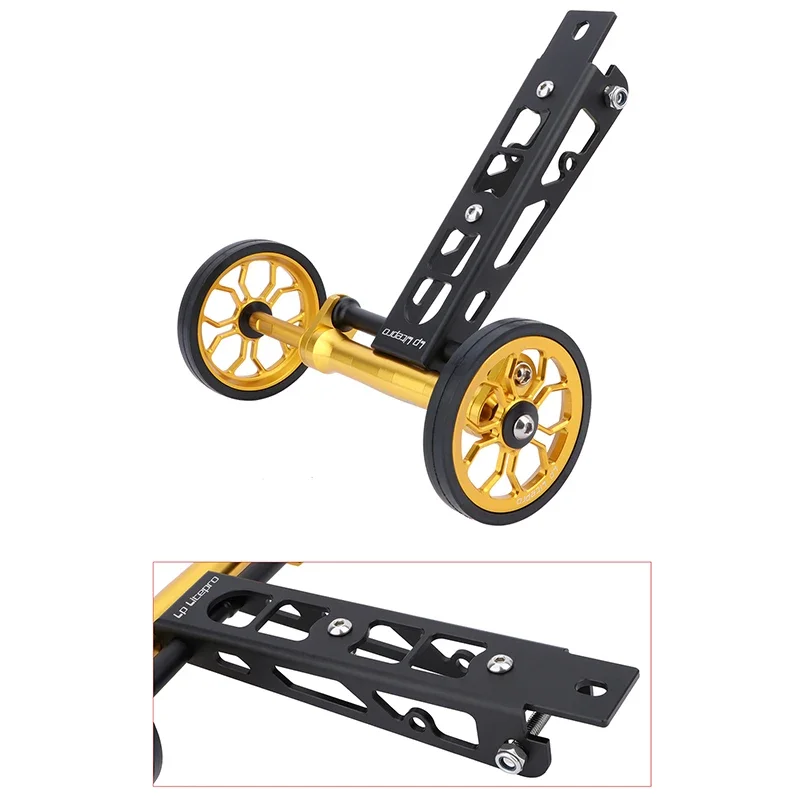 LP Folding Bicycle Push Wheel Aluminum Alloy Telescopic Pole Push Parking Bracket for Birdy Push Wheel / Kettle Stand Easy Wheel