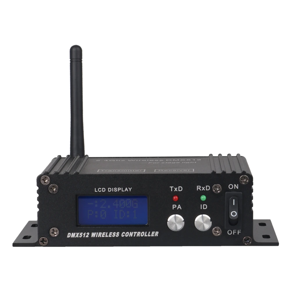 B59ADMX 512 Wireless Controller Receiver Transmitter LCD Display Power Adjustable for Disco DJ Party Stage Bar Light-EU Plug