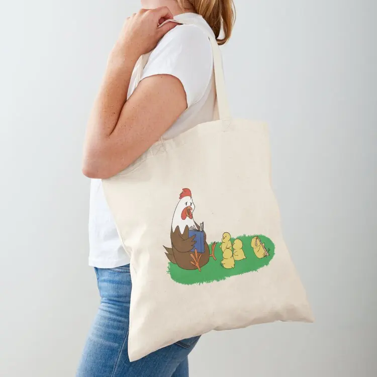 Hen Reading to her Chicks Tote Bag