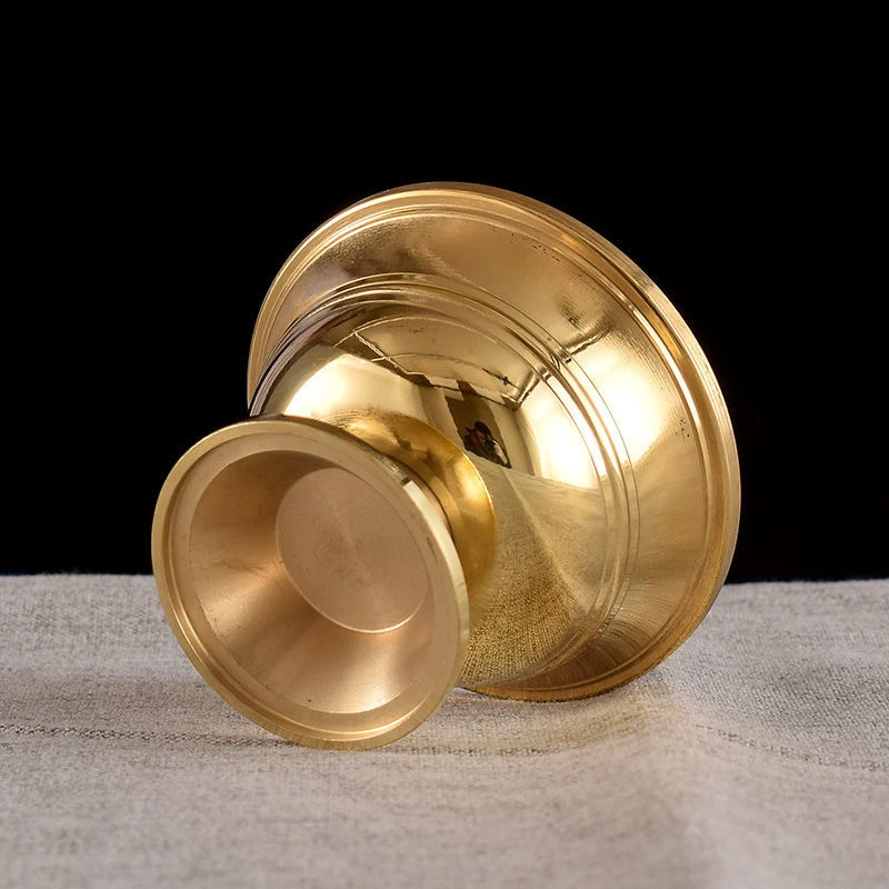 7pcs Brass Tantric Bowl Auspicious Luster Goblet Tibetan Bowl 5.7cm Holy Water Cup Buddhist Home\'s Gift Desktop Decorative