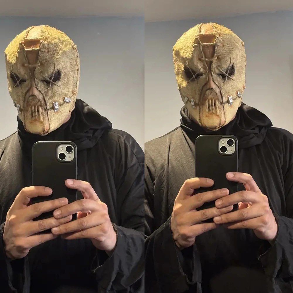 إكسسوارات أزياء تنكرية لجميع الهالوين ، شيطان الرعب ، قاتل الجمجمة ، فزاعة ، هيكل عظمي شرير ، خوذة لاتكس ، كرنفال ، حفلة بوريم