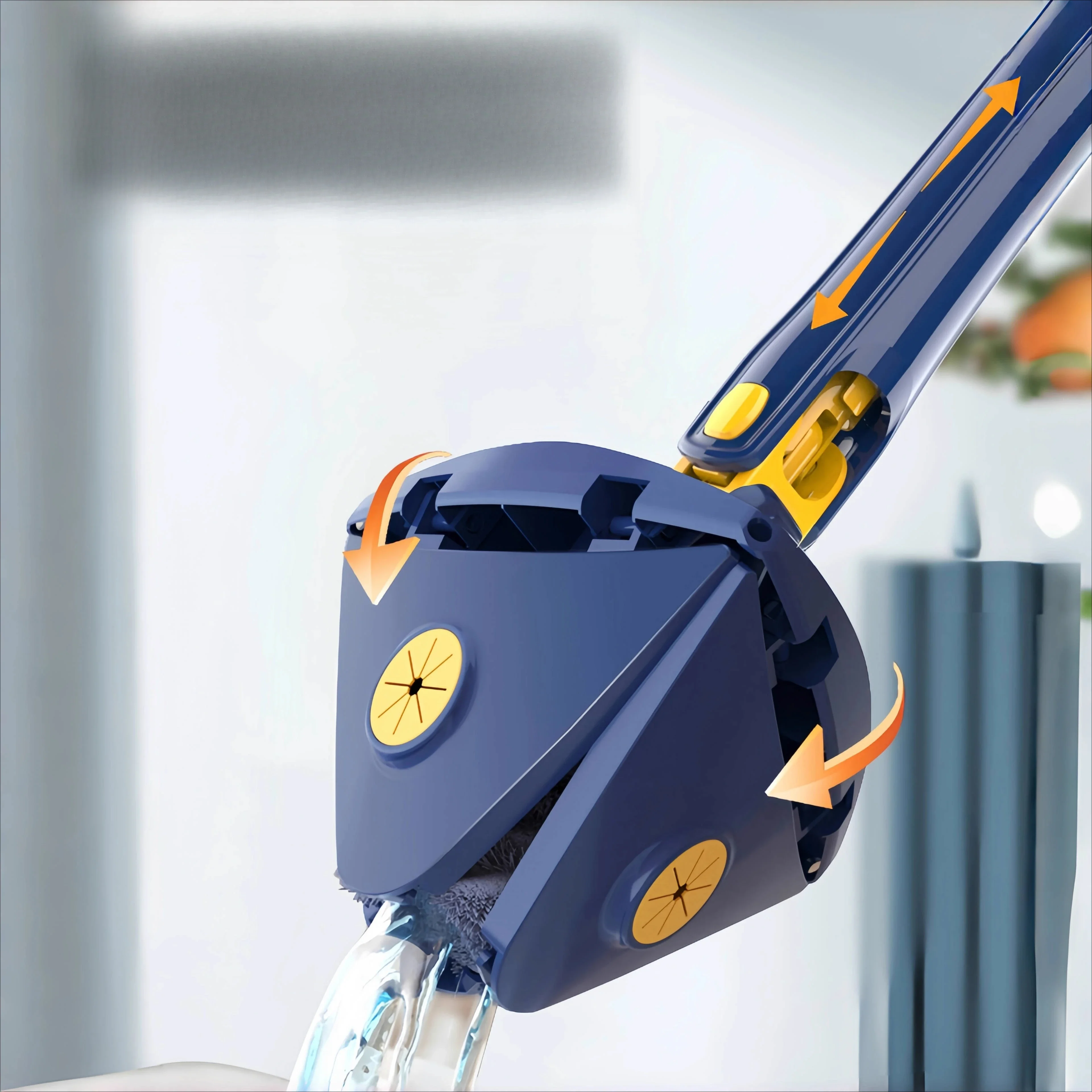 Triangle mop cleaning artifact ceiling automatic twisting water universal household wall cleaning free hand washing
