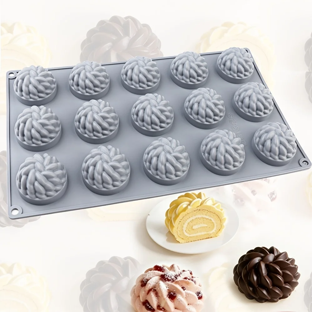 1 stampo per torta Santa Ana Floral - Stampo per mousse a forma di fiore che può realizzare torte, mousse, dessert, candele, sapone, cioccolato - Design a petali a strati in silicone - Perfetto per Natale, matrimoni, compleanni, San Valentino - Stampo per decorazioni, dessert e dettagli complessi, antiaderente, facile da sformare - Materiali di alta qualità, strumenti per decorazioni