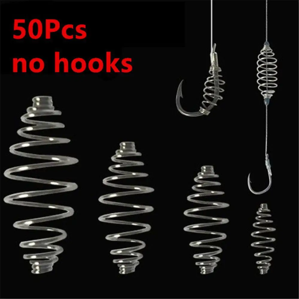 

Floating 50Pcs Feeder Cage Bait Feeder Spring Fishing Tools Fishing Accessories Carp Fishing Feeder Stops