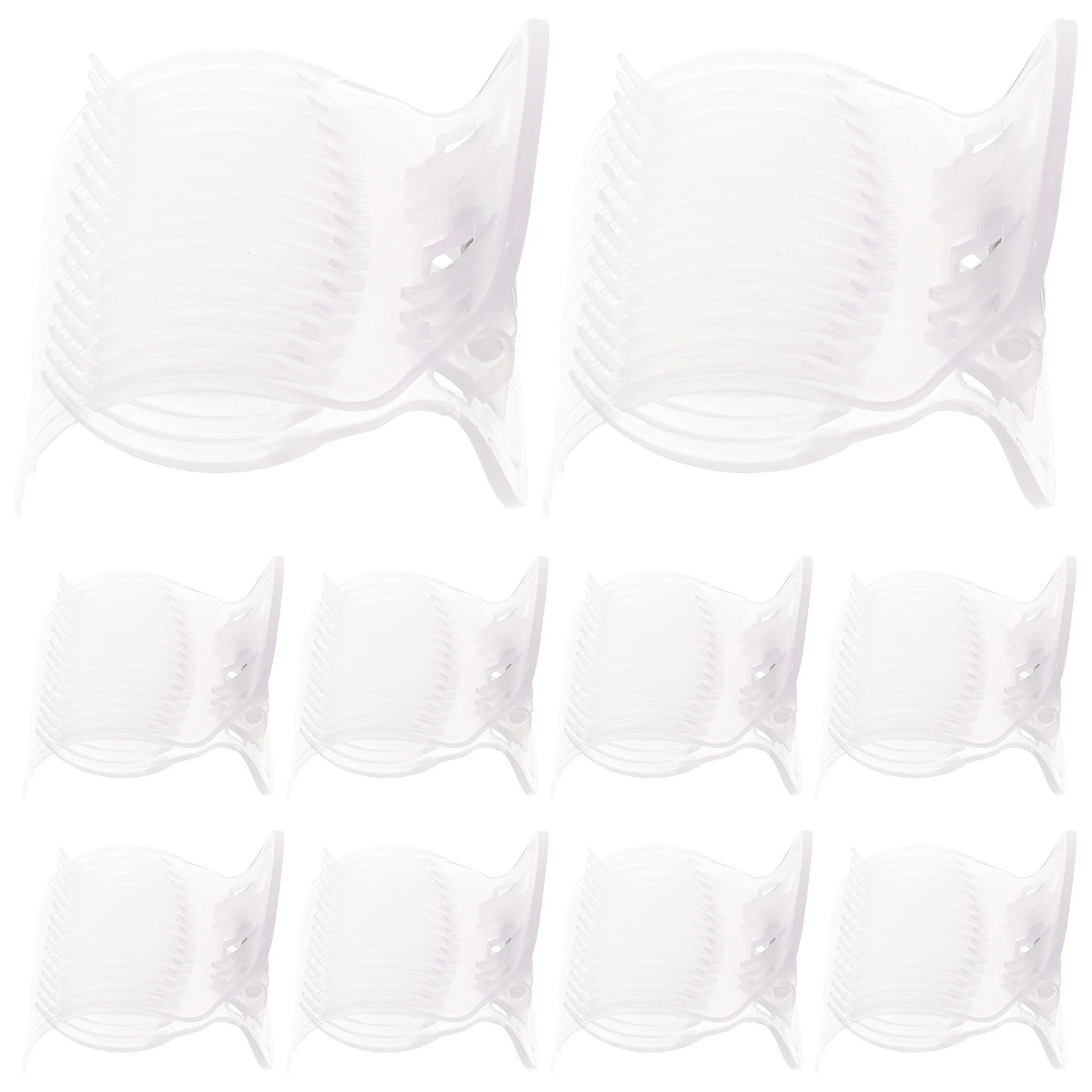 

10pcs Hot Roller Clips Heat-Resistant Abs Transparent Strong Load-Bearing For Hair Curling Coloring Perming Styling