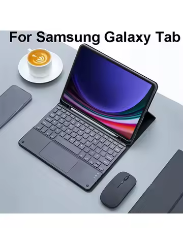 삼성 갤럭시 탭 A9 플러스용 키보드 케이스, 태블릿 커버, 탭 S8 S9 울트라 S7 S9 FE + A8 S6 라이트 A7 라이트 매직 키보드 케이스