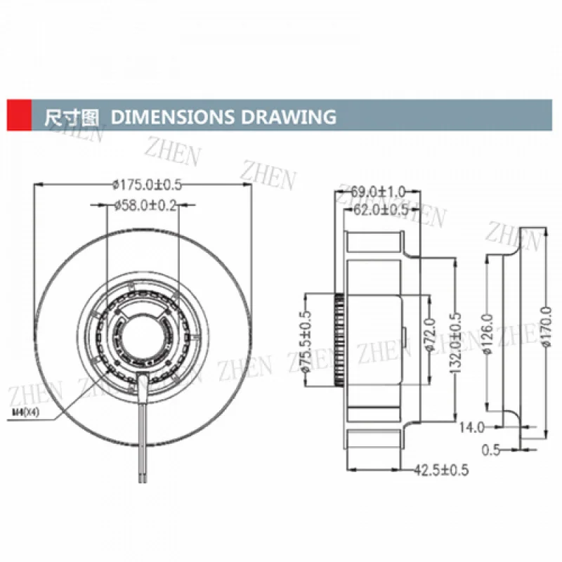 Y  1 Pc. New for  SNOWFAN YY175H24B Chassis Cooling Fan 17570 DC24V 4.6A 17.5CM 4Pin