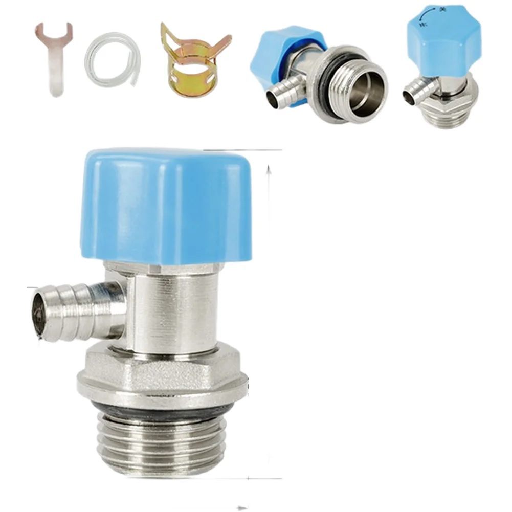 Brass Radiator Bleeder Key with Silicone Gasket Sealing and Rotatable Design for Reliable Air and Water Drain Functions