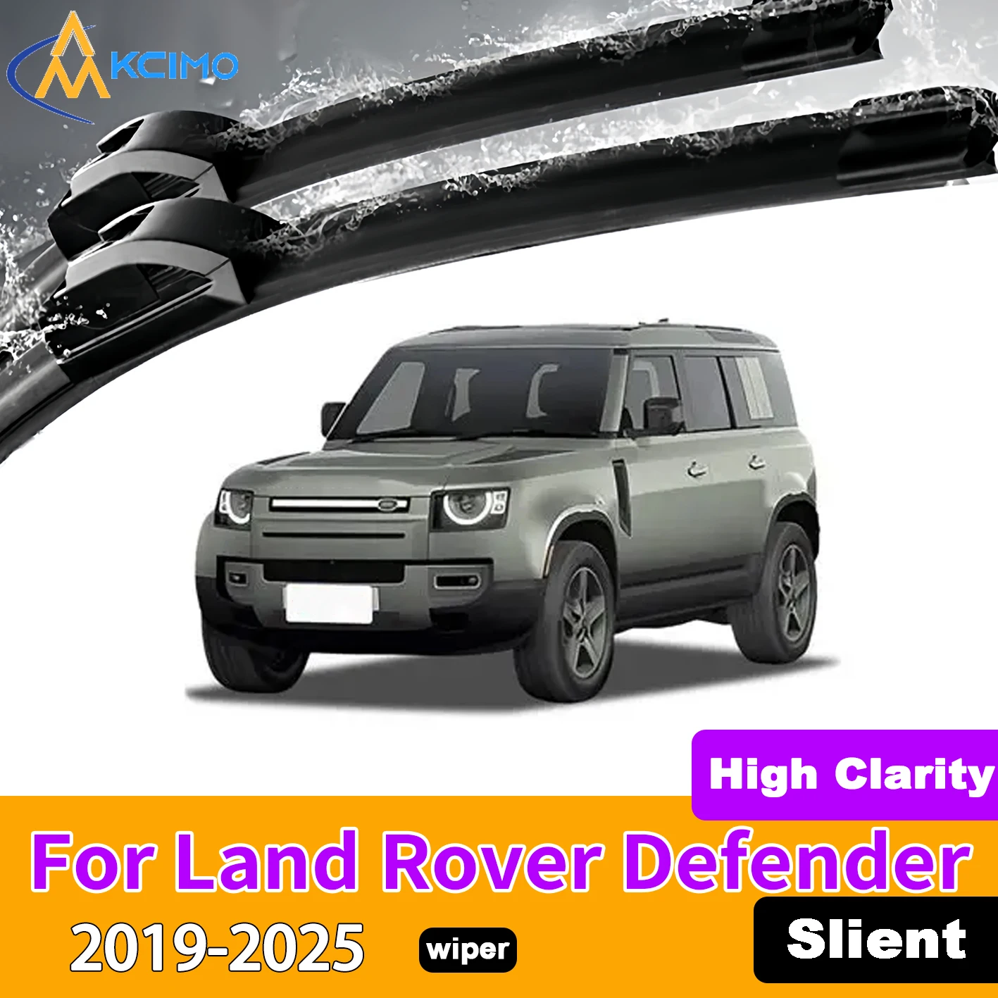 

KCIMO 2PCS Front Windshield Wiper Blades For Land Rover Defender 2019-2025 Rubber Full Coverage Wiping Silent Wiper Blades
