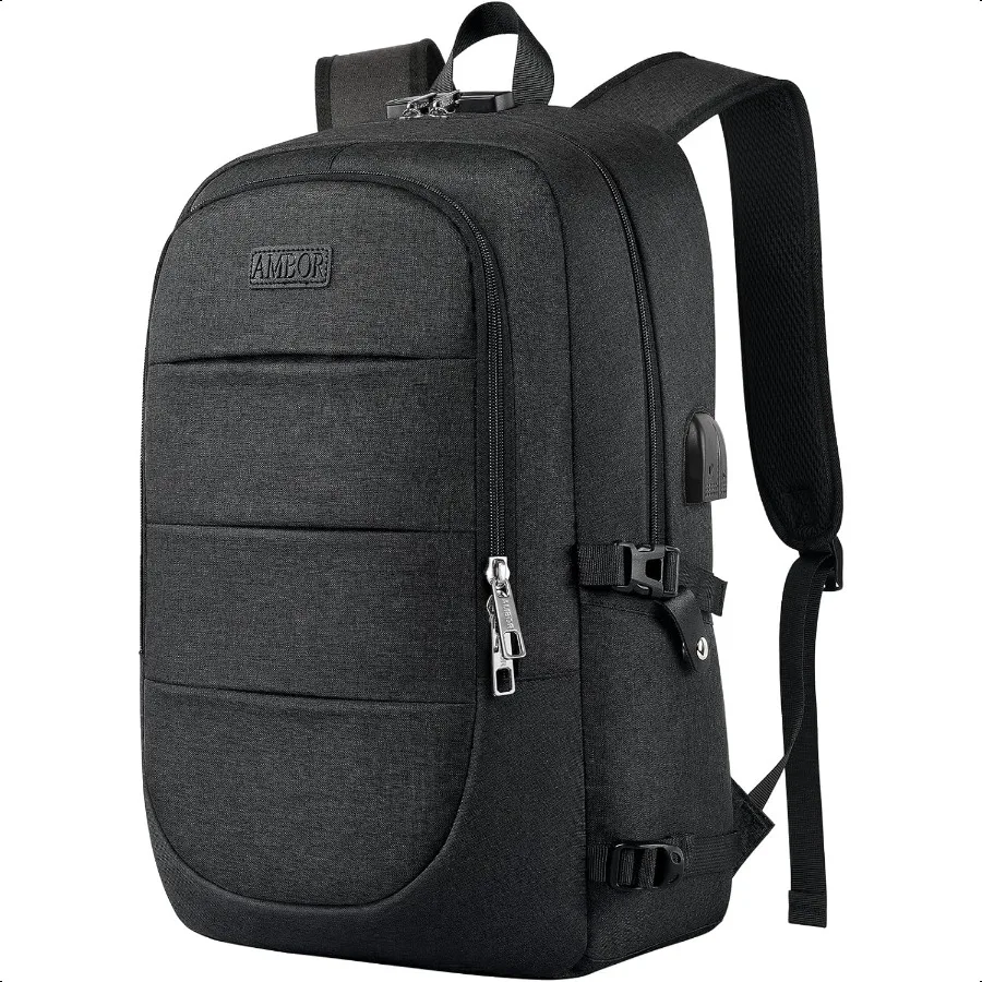 

Travel Laptop Backpack for en 15.617.3 inch Laptop Backpack for School Anti Theft Busin Work Backpack with USB Charging Port Wa