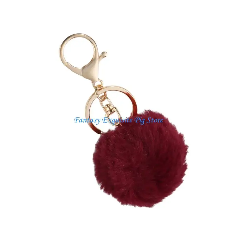 ديكورات سلسلة مفاتيح من البوليستر الناعم مع زخارف سلسلة مفاتيح من الكرات القطيفة القابلة للتبديل للتخصيص الإبداعي