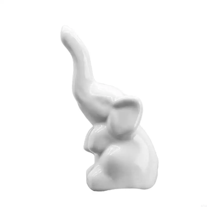 

573B White Elephants Rings Stand Delicate Ceramic Rings Organizers Holder