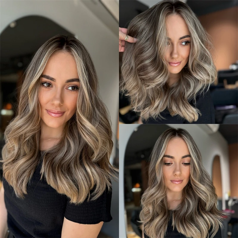 

Высокое качество Ombre Коричневый Блондин Синтетический парик Мягкий HD Парик фронта шнурка Термостойкие волосы Косплей Парик 18 дюймов для женщин Drag Queen