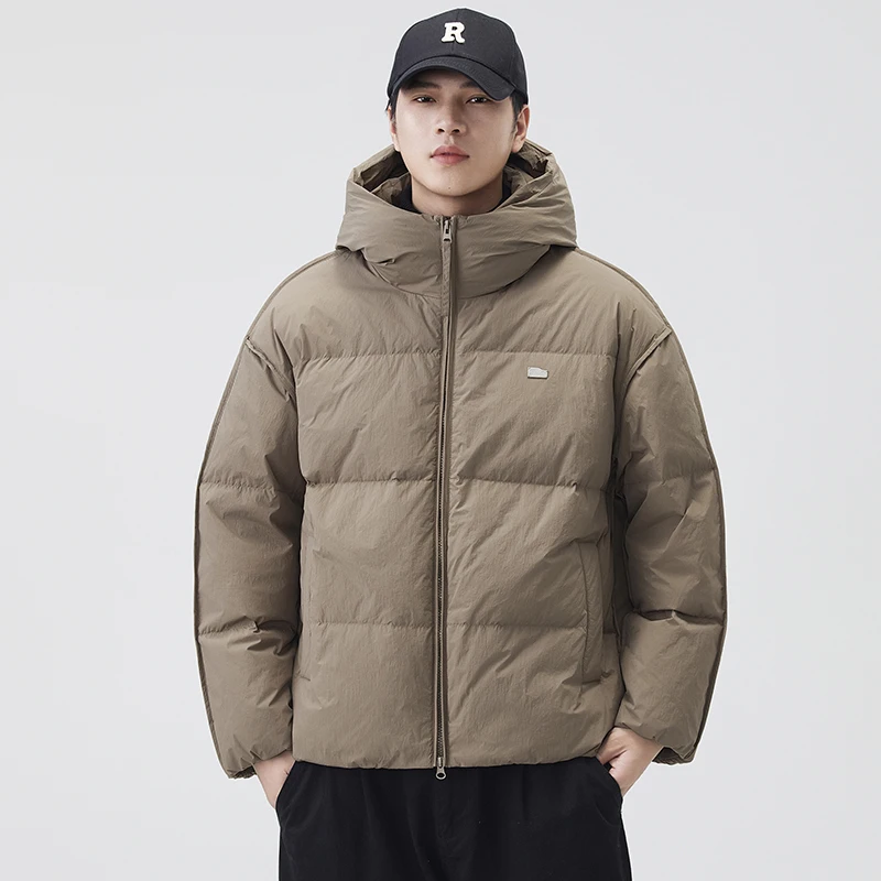 

Мужская осенне-зимняя теплая верхняя одежда в стиле ретро: легкая, роскошная, с воротником-стойкой, на молнии, от модного бренда