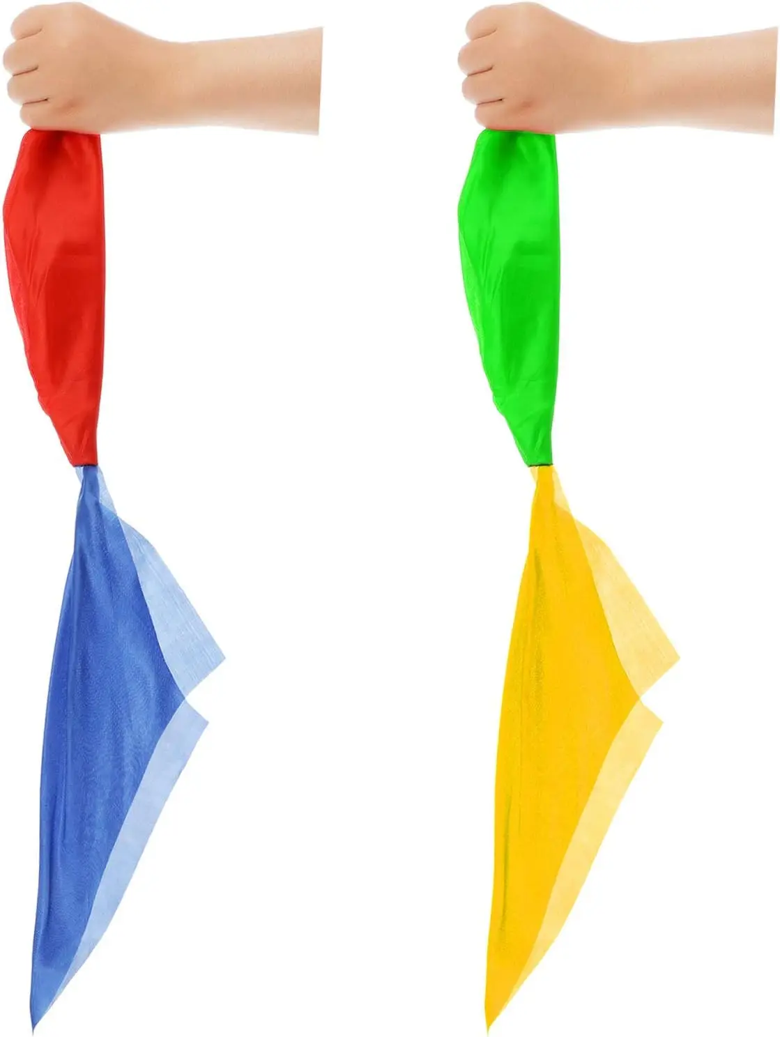 

4 Pcs Magic Color Changing Silk Scarves 22x22cm for Magician Street Performance Props Easy to Learn