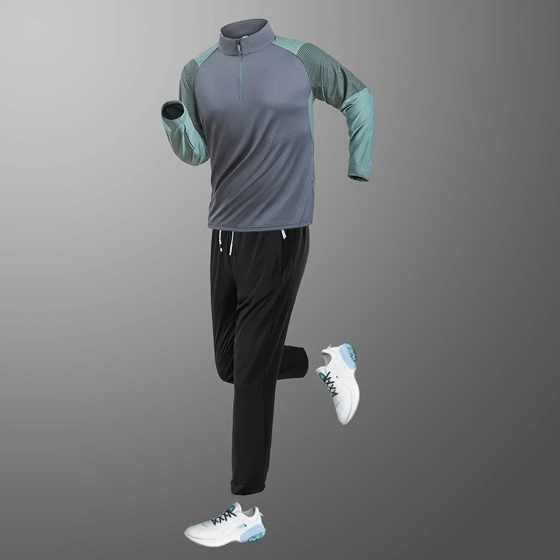 Quick Dry Sportswear Sets Men Long Sleeve Ice Silk Sweatshirt Sweatpants Fitness Casual Outdoor Breathable Spring Summer Clothes